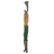 African wood wall sculpture, 'Palace Horn Blower' - Colorful Wood Wall Sculpture of African Horn Blower (image 2b) thumbail