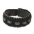 Men's wristband bracelet, 'Mankessim in Shadows' - Artisan Crafted Cord Wristband Bracelet in Black and Grey (image 2a) thumbail