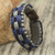 Men's wristband bracelet, 'Flowing Spring' - Blue, Gray and Black Woven Cord Bracelet for Men (image 2) thumbail