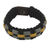 Men's wristband bracelet, 'Black Beauty' - Hand Made Cord Bracelet for Men in Black, Gray and Yellow (image 2a) thumbail