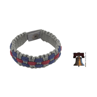 Men's wristband bracelet, 'Love and Honor' - African Hand Crafted Men's Woven Cord Bracelet