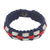 Men's wristband bracelet, 'Brilliant' - Hand Made Red White and Blue Men's Cord Bracelet