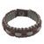 Men's wristband bracelet, 'Earth Sense' - Hand Woven Brown and Gray Polyester Cord Men's Bracelet thumbail