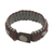 Men's wristband bracelet, 'Earth Sense' - Hand Woven Brown and Gray Polyester Cord Men's Bracelet (image 2b) thumbail