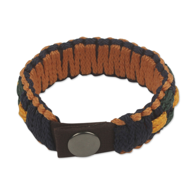 Men's wristband bracelet, 'Forgiveness' - Men's Hand Crafted Wristband Bracelet of Woven Cords