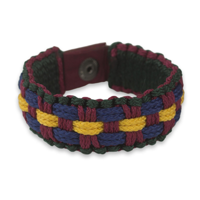 Artisan Crafted Colorful Cord Wristband Bracelet for Men