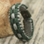 Men's wristband bracelet, 'Inner Fortitude' - Dark Green and Gray Hand Woven Men's Cord Bracelet (image 2) thumbail