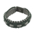 Men's wristband bracelet, 'Inner Fortitude' - Dark Green and Gray Hand Woven Men's Cord Bracelet thumbail