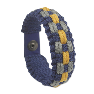 Men's wristband bracelet, 'High Expectations' - Colorful Men's Bracelet Woven from Polypropylene Cords