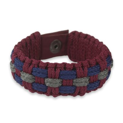 Wristband Bracelet Handcrafted of Colorful Cords