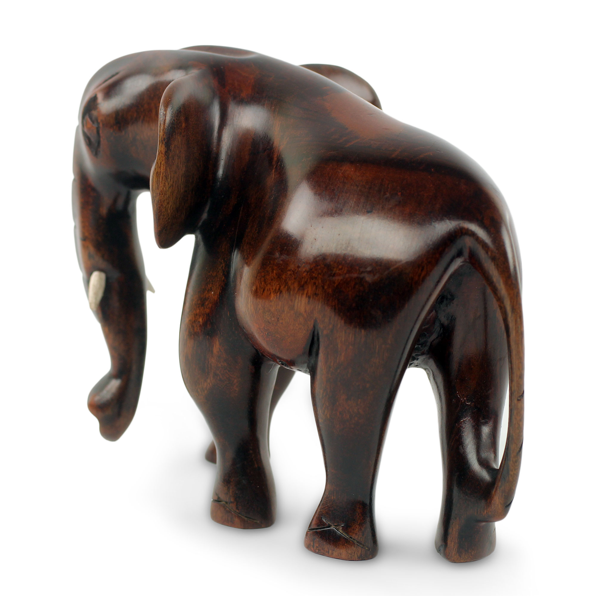 Elephant Sculpture Hand Carved from Ebony Wood - African Bush Elephant ...