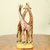 Teak wood sculpture, 'Giraffe Family' - Hand Carved and Painted Giraffe Sculpture from Africa thumbail