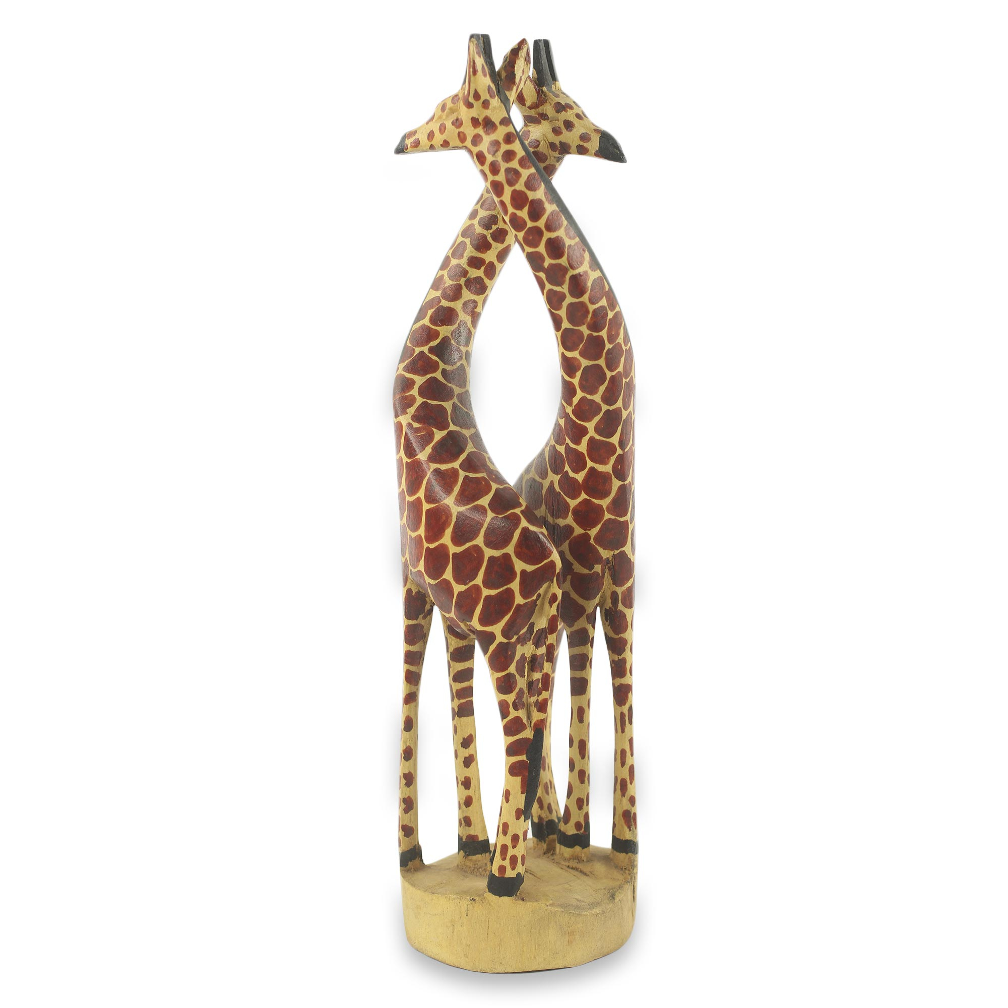 African Giraffe Sculpture Carved and Painted by Hand (Large) - Giraffe ...