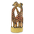 Teak wood sculpture, 'Giraffe Family' (small) - Hand Carved and Painted 9-Inch Teak Wood Sculpture thumbail