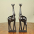 Teak sculptures, 'African Giraffes' (pair) - Two Hand Carved Teak Wood African Giraffe Sculptures (image 2) thumbail