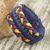 Men's wristband bracelet, 'King's Braid' - Woven Navy, Wine and Yellow Men's Cord Wristband Bracelet (image 2) thumbail