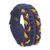 Men's wristband bracelet, 'King's Braid' - Woven Navy, Wine and Yellow Men's Cord Wristband Bracelet thumbail