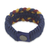 Men's wristband bracelet, 'King's Braid' - Woven Navy, Wine and Yellow Men's Cord Wristband Bracelet (image 2c) thumbail