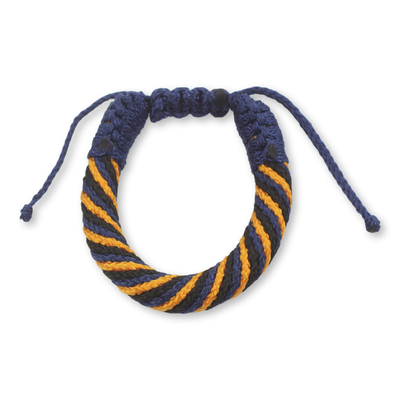 Men's wristband bracelet, 'Krobo Strength' - Hand Crafted Men's African Adjustable Cord Bracelet