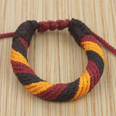 pulsera de pulsera de los hombres - Pulsera de cordón para hombre hecha a mano por artesanos de Ghana
