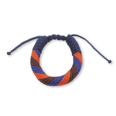 Men's wristband bracelet, 'Krobo Unity' - Unique Artisan Designed Men's Cord Bracelet from Ghana