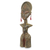 Wood sculpture, 'Detugbi' - Ewe Tribe Woman African Wood Sculpture with Aluminum (image 2b) thumbail