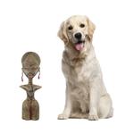 Wood sculpture, 'Detugbi' - Ewe Tribe Woman African Wood Sculpture with Aluminum