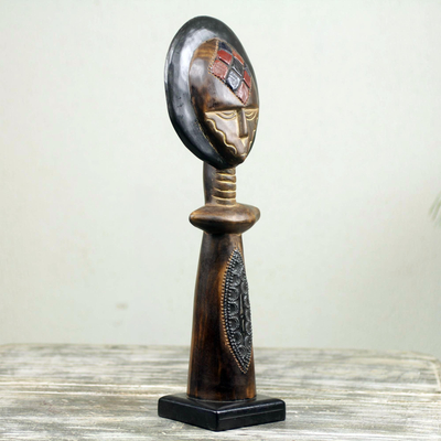 Muñeca de fertilidad de madera - Muñeca de fertilidad africana auténtica hecha a mano de Ghana