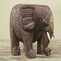 Teak wood sculpture, Mighty African Elephant