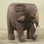 Teak wood sculpture, 'Mighty African Elephant' - Artisan Crafted Elephant Sculpture Aluminum on Teak Wood (image 2) thumbail