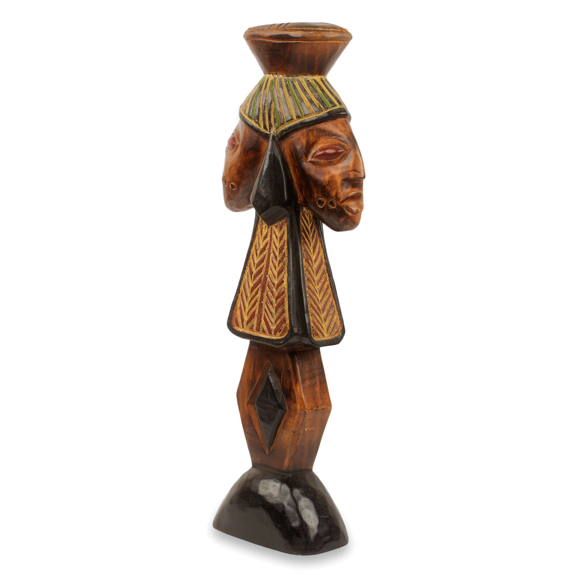 African Yoruba Storm Deity Wood Sculpture Carved By Hand Shango Novica