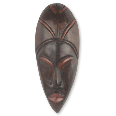 African Woman Wood Mask Hand Carved Wood Artwork - Ewura Ama | NOVICA