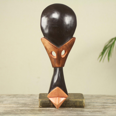 African wood mask, 'Asante Bobo' - African Wood Mask Original Ashanti Design Carved by Hand