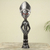 Muñeca de fertilidad de madera, 'Akuaba' - Muñeca de fertilidad africana tallada a mano con aluminio en relieve