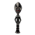 Wood fertility doll, 'Akuaba' - Hand Carved African Fertility Doll with Embossed Aluminum