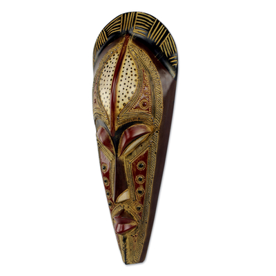 Afrikanische Maske - Handgeschnitzte authentische afrikanische Maske aus Ghana
