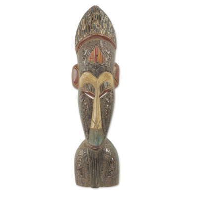 Authentic African Mask Sculpture from Ghana