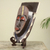 African wood mask and stand, 'Royal Posture' - Authentic African Mask and Stand from Ghana (image 2b) thumbail