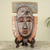 African wood mask and stand, 'Royal Elephant' - Elephant Theme Hand Made African Mask and Stand from Ghana (image 2) thumbail