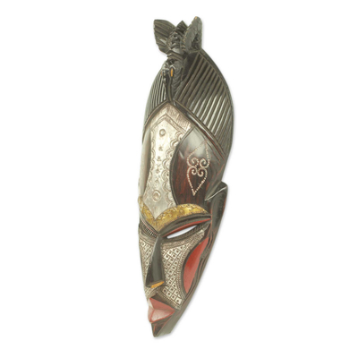 Máscara de madera africana - Auténtica máscara africana tallada artesanalmente de Ghana