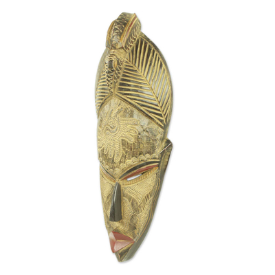 Afrikanische Holzmaske, „Frieden und Harmonie“. - Authentische von ghanaischen Kunsthandwerkern geschnitzte afrikanische Maske