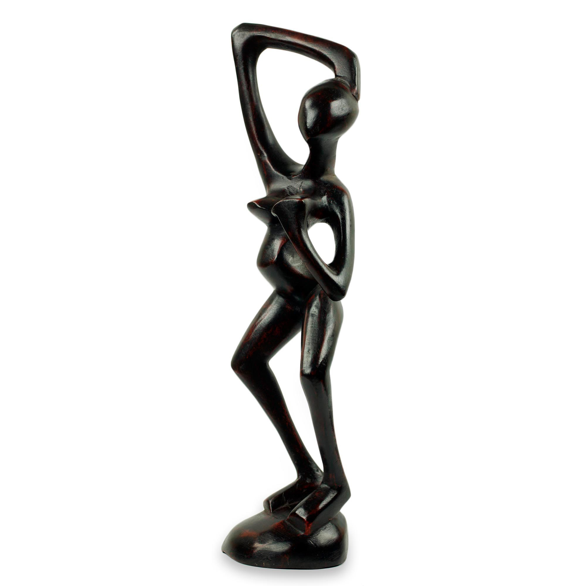 Dancing Woman African Wood Sculpture Carved by Hand - Dancing | NOVICA