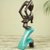 Wood sculpture, 'Drinking' - African Woman Drinks Hand Carved Wood Sculpture (image 2) thumbail