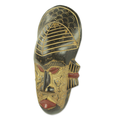 Máscara de madera africana - Máscara africana original tallada y hecha a mano