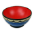 Wood centerpiece, 'Asanka Blue' - Hand Carved Red and Blue Wood Centerpiece (image 2b) thumbail