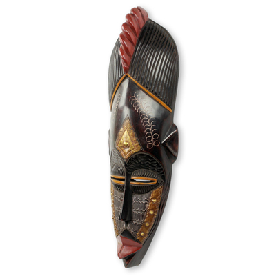 Máscara de madera africana - Auténtica máscara africana hecha a mano de Ghana.