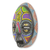 Afrikanische Holzmaske - Perlenbesetzte afrikanische Maske aus schwarzem Holz mit Messingeinlage