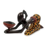 Wood sculpture, 'An Offering' - Fair Trade Artisan Crafted Wood Woman Sculpture