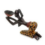 Wood sculpture, 'An Offering' - Fair Trade Artisan Crafted Wood Woman Sculpture