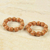 Wood stretch bracelets, 'Twice Happy' (pair) - 2 Fair trade African Beaded Wood Stretch Bracelets